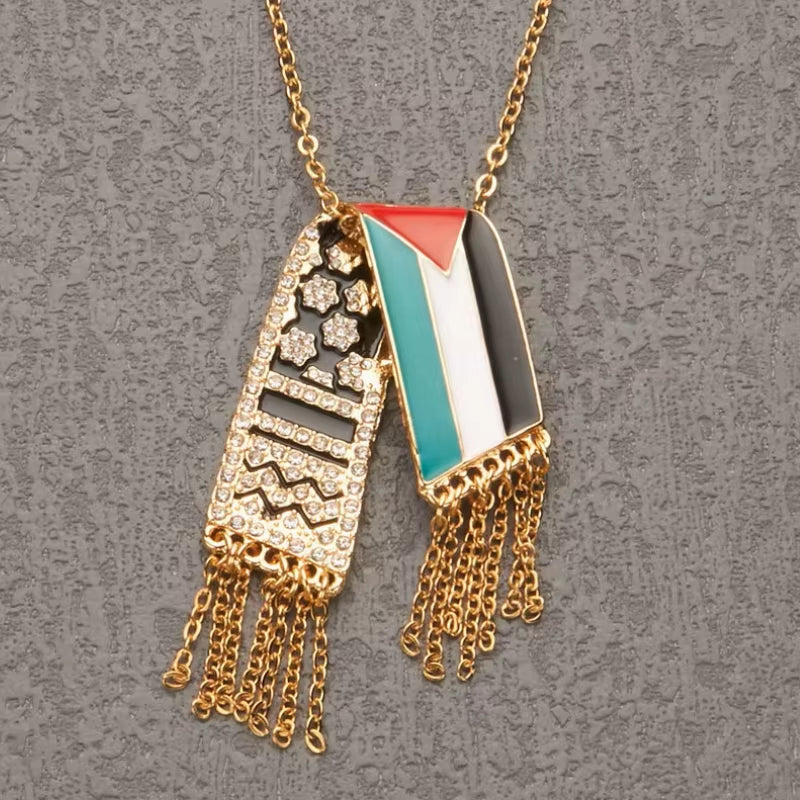 Palestine Scarf Necklace Pendant for Women Jewelry Palestinian Accessories