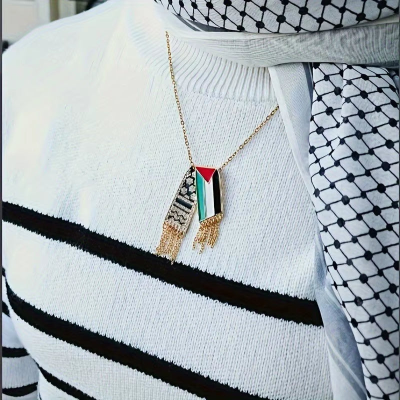 Palestine Scarf Necklace Pendant for Women Jewelry Palestinian Accessories