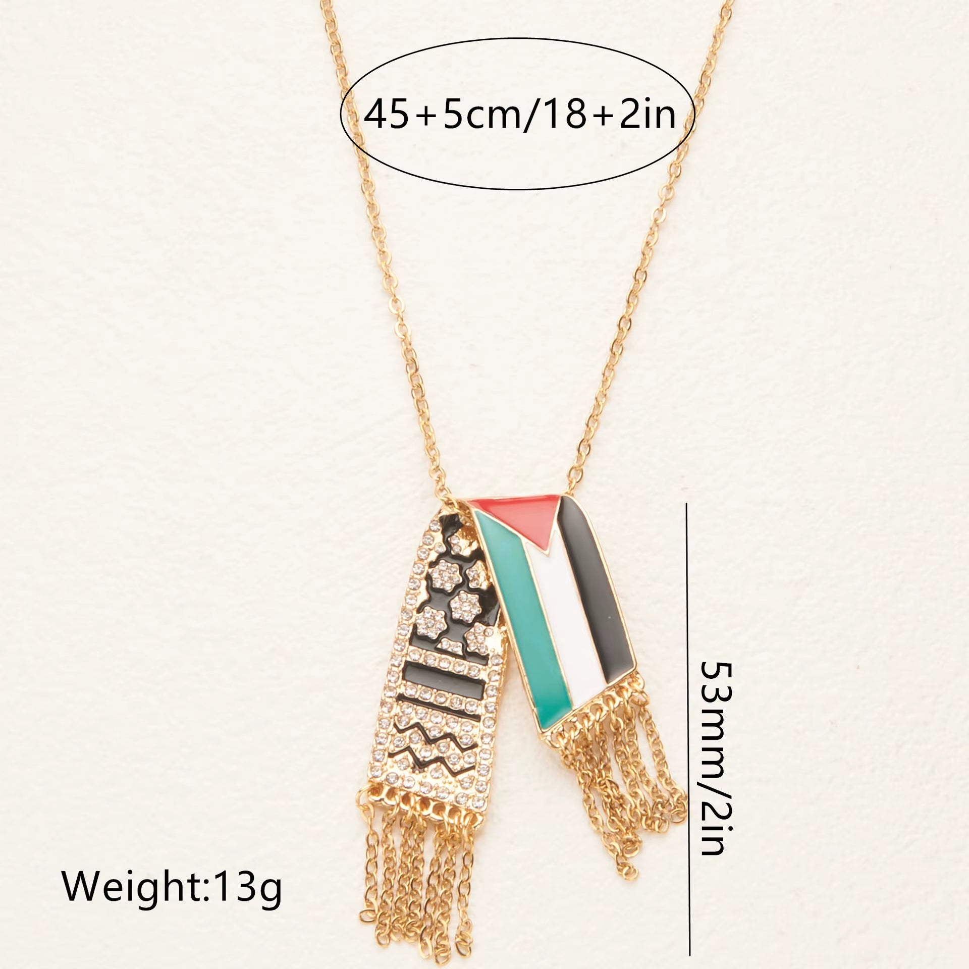Palestine Scarf Necklace Pendant for Women Jewelry Palestinian Accessories