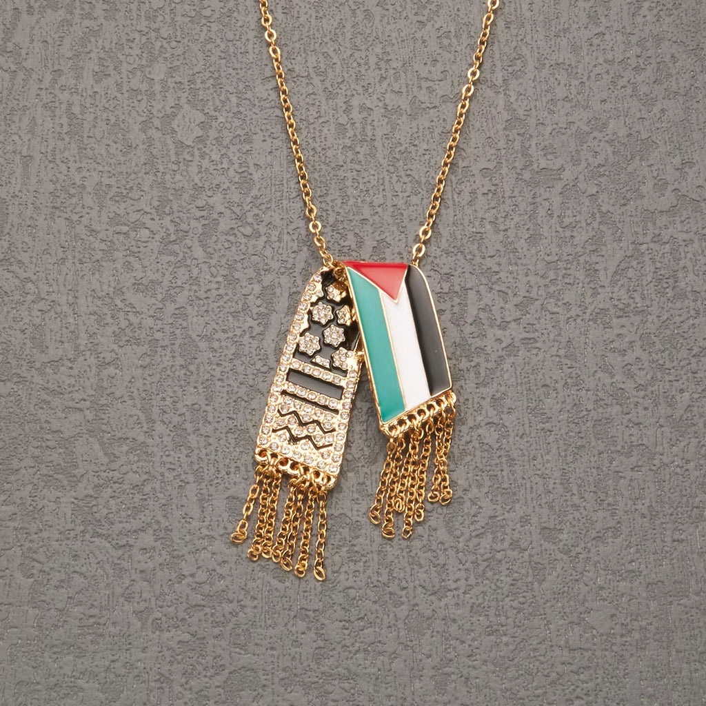 Palestine Scarf Necklace Pendant for Women Jewelry Palestinian Accessories